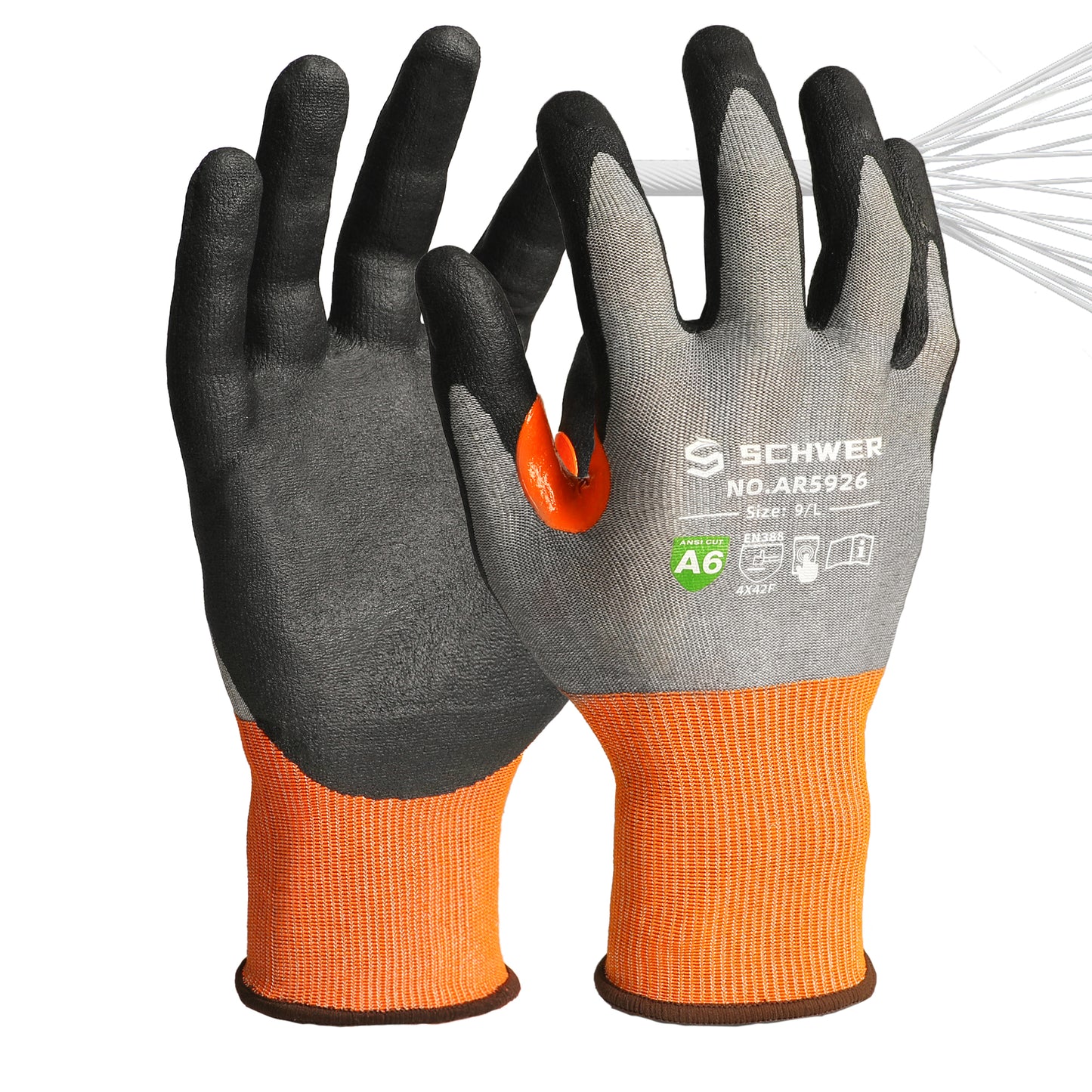 Schwer Air-Skin Cut Resistant Gloves | ANSI A6, Nitrile Grip, AR5926