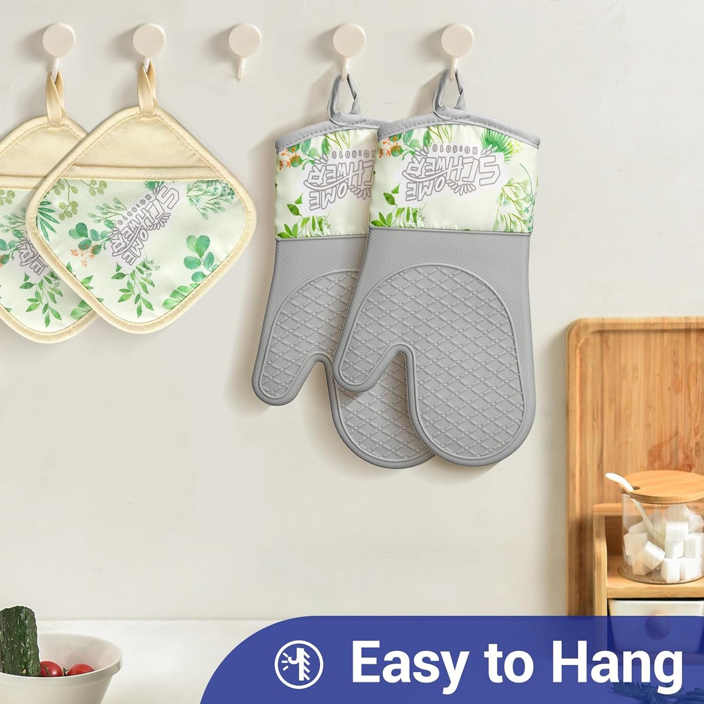 Schwer Oven Mitts & Pot Holders | Silicone, 500°F Heat Resistant, 4 Pcs