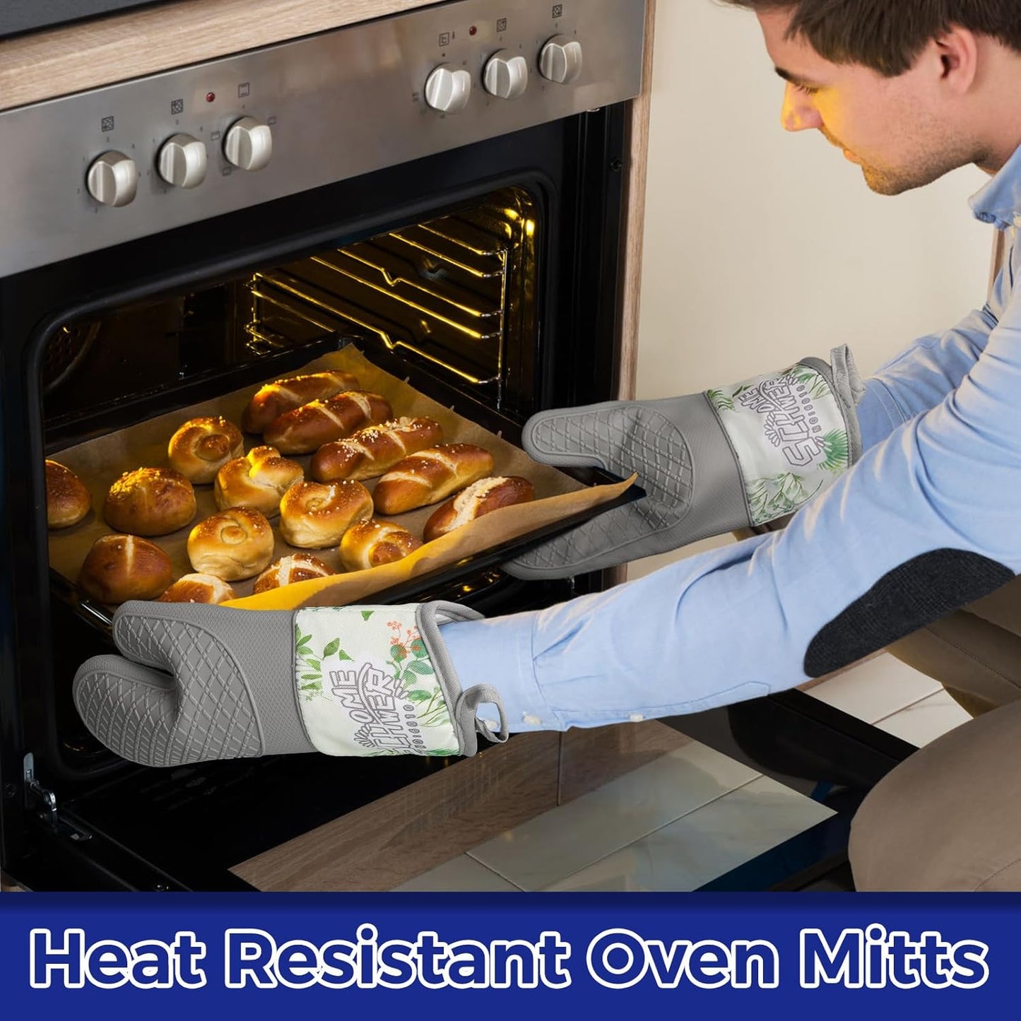 Schwer Oven Mitts & Pot Holders | Silicone, 500°F Heat Resistant, 4 Pcs
