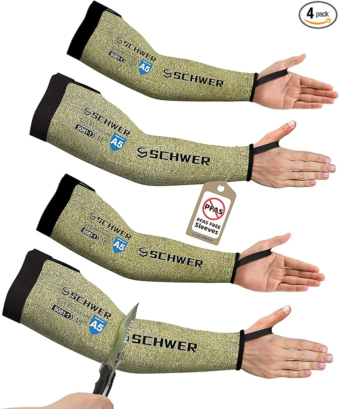 ANSI A5 Schnitt resistente Armschutzhülsen S081, flammbeständige Schweißärmel für die Arbeit