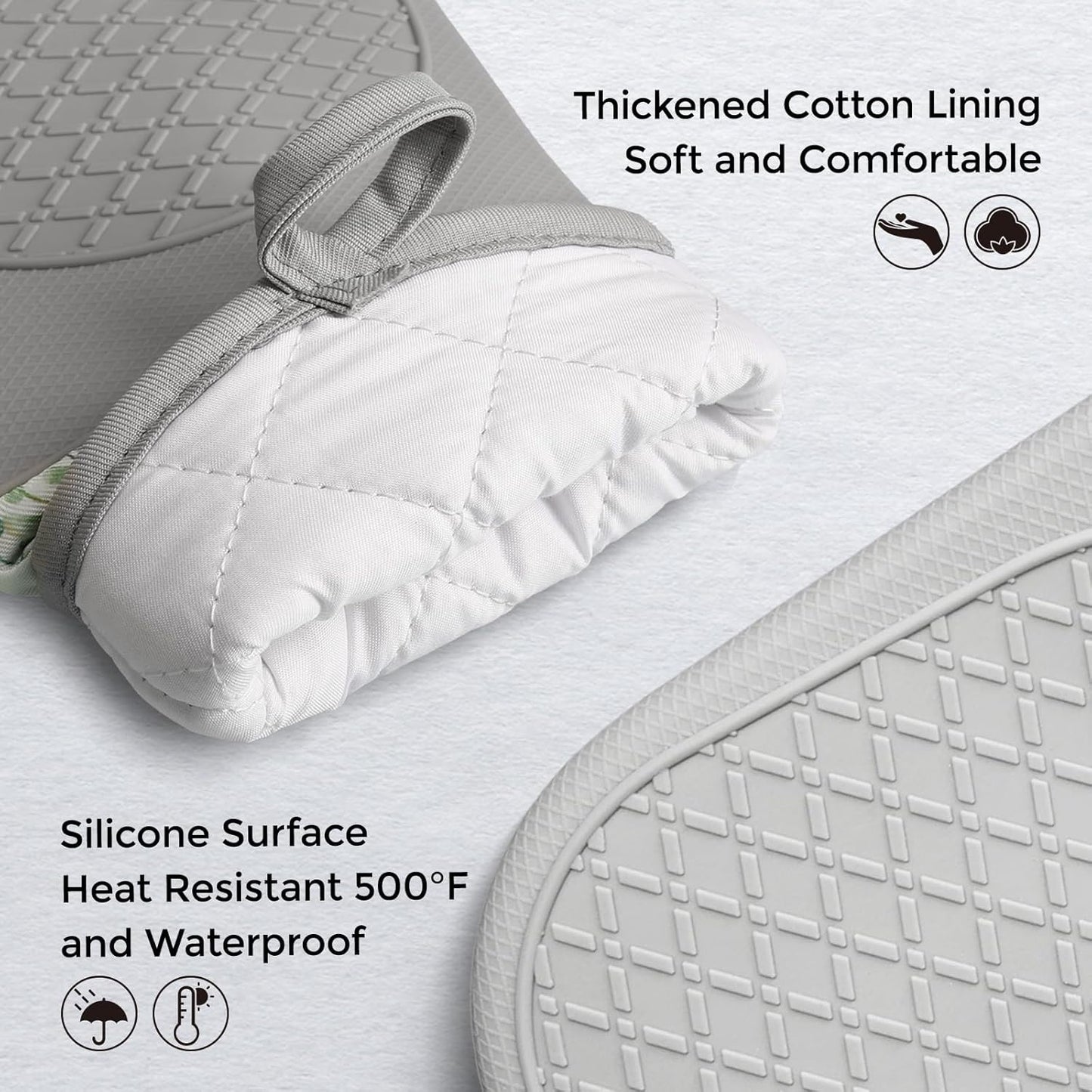 Schwer Oven Mitts & Pot Holders | Silicone, 500°F Heat Resistant, 4 Pcs