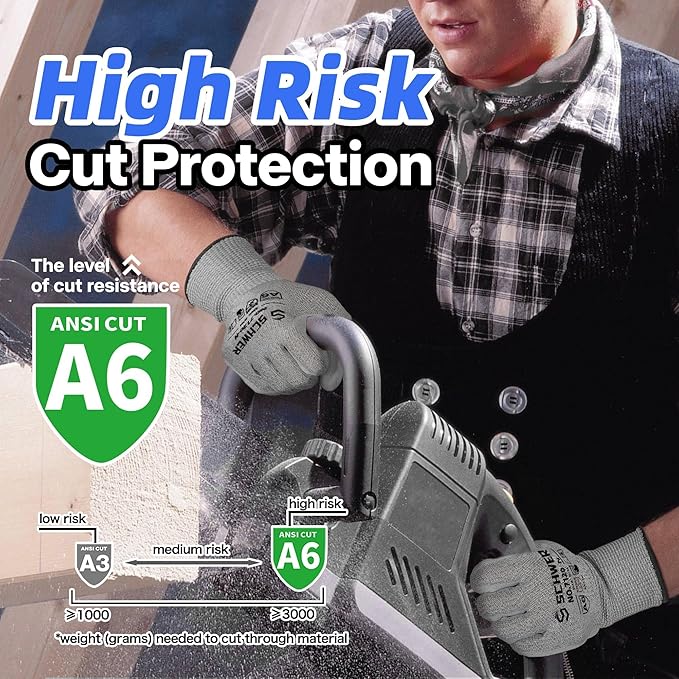 3 Pairs AIR-SOFT ANSI A6 Cut Resistant Gloves CR7120