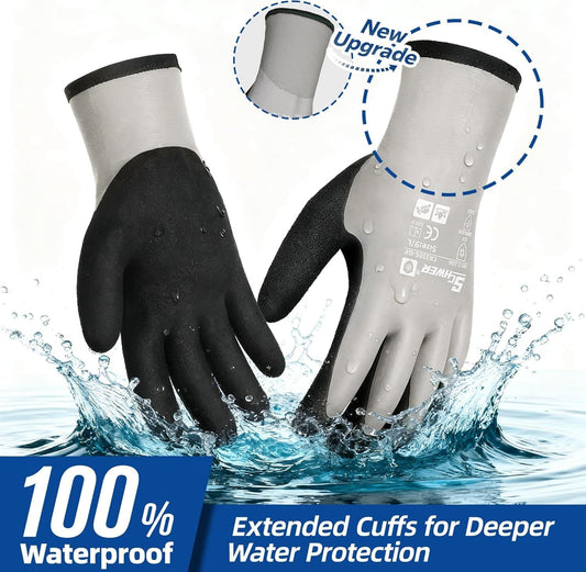 Schwer Winter Waterproof Work Gloves | Latex Grip, Touchscreen, CR3305