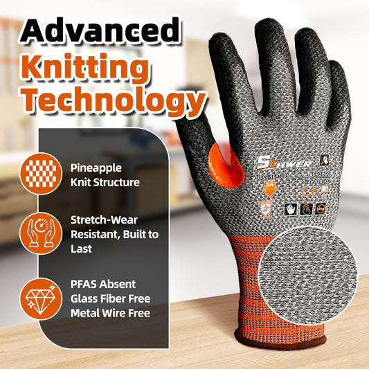 ANSI A4 Cut Resistente ai guanti da lavoro con rivestimento PU, CR13001