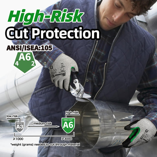 Gants de travail résistant à la coupe ANSI A4 avec revêtement PU, CR13001