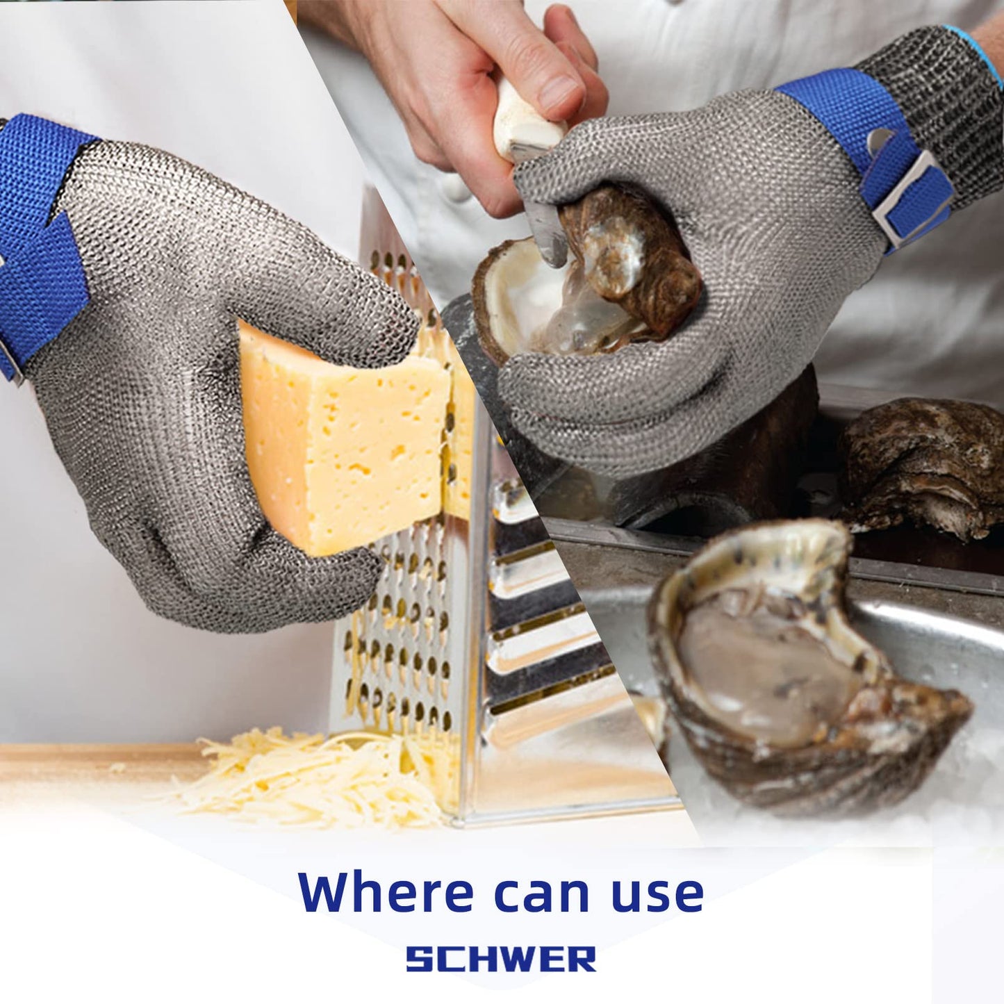 Schwer SlicePro Cut Resistant Gloves | ANSI A9, Stainless Steel, PR1706