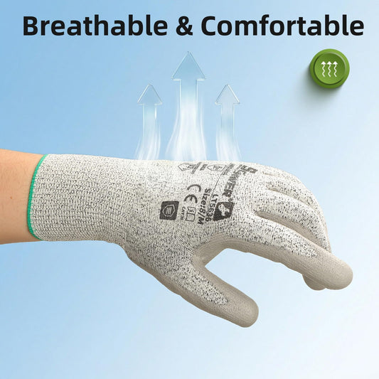 Schwer Abrasion Resistant Work Gloves | ANSI A2 Cut Protection, PU Grip, LT5636