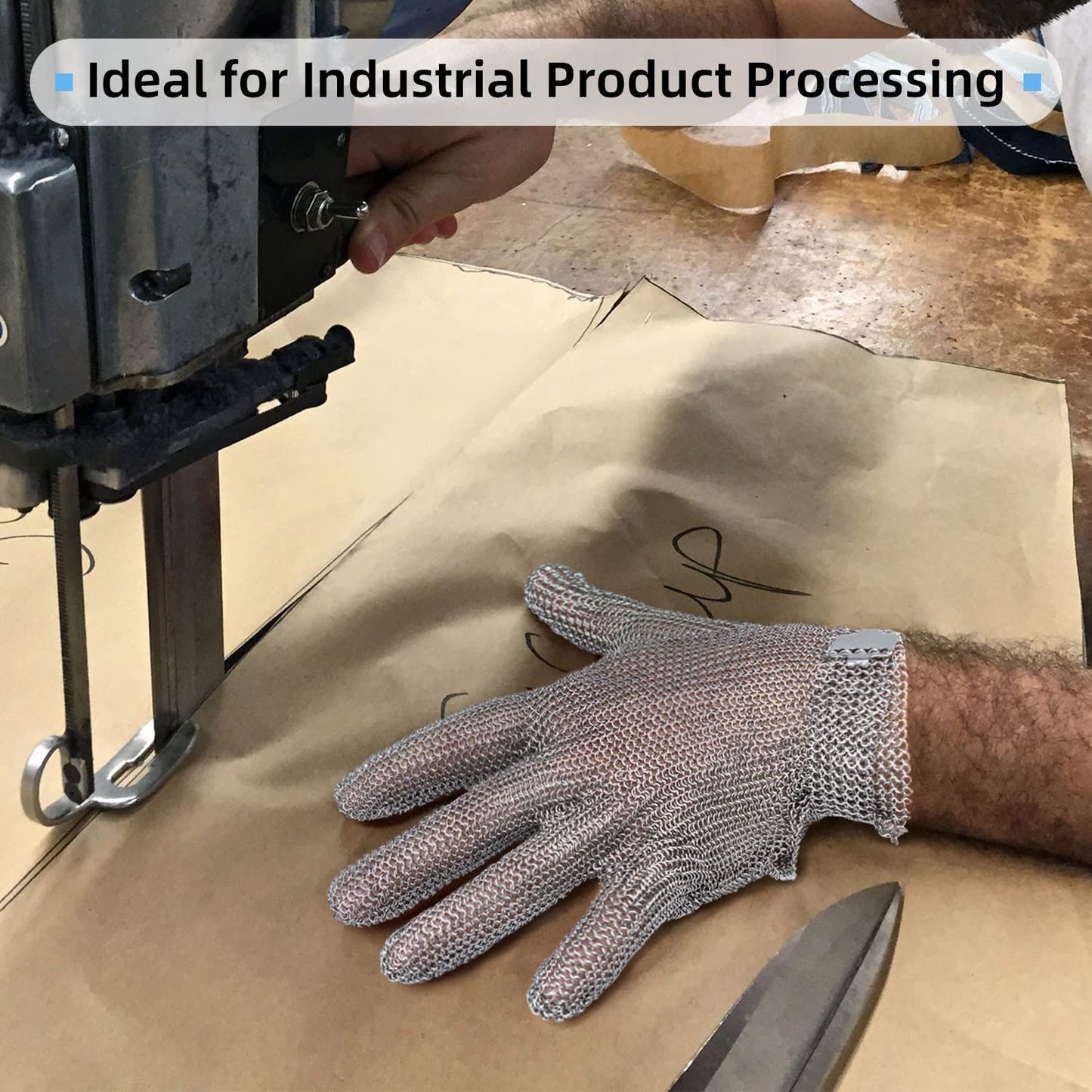 Schwer SlicePro Cut Resistant Gloves | ANSI A9, Stainless Steel Chainmail, PM5201