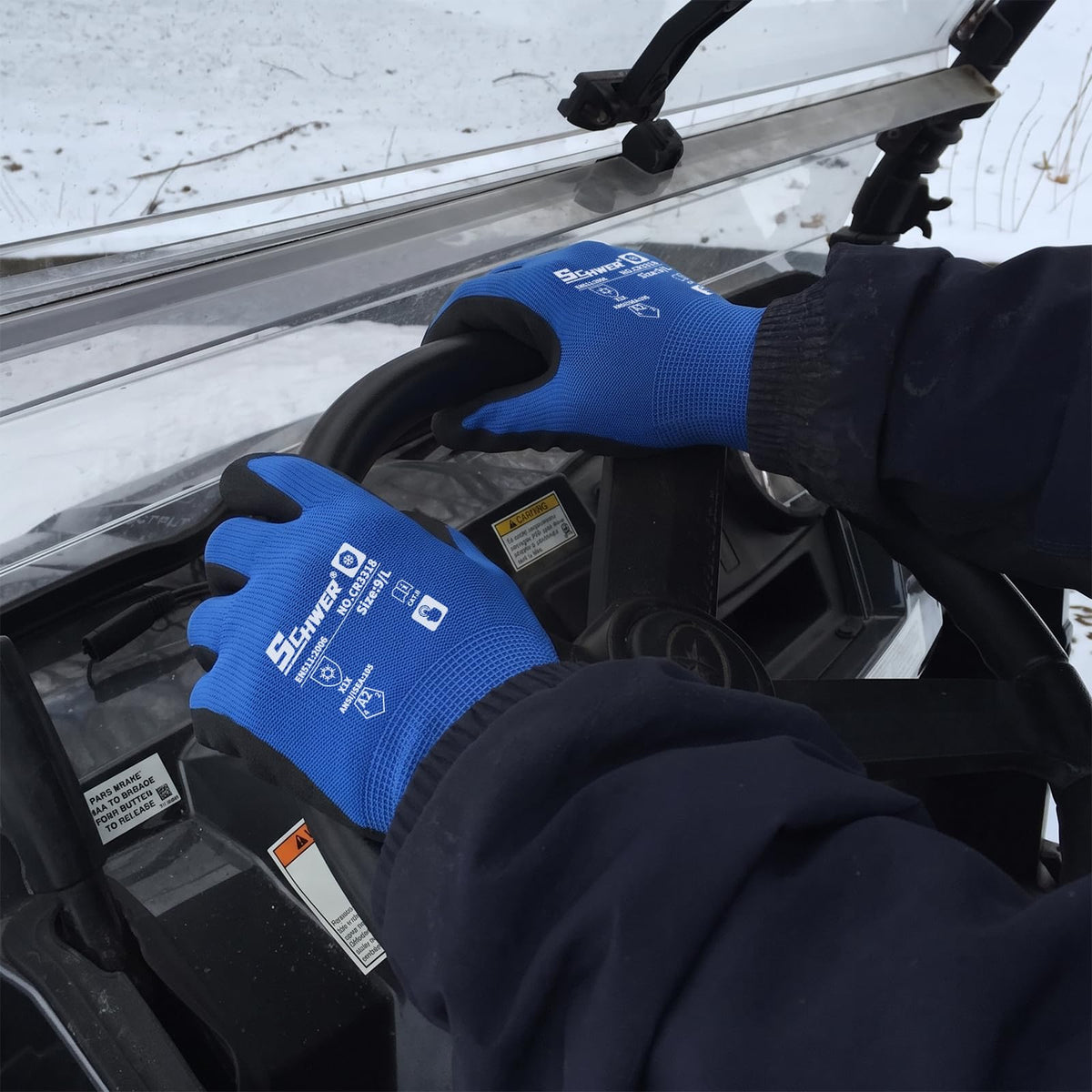 Schwer Winter Work Gloves | Sandy Nitrile Grip, Fleece Lined, 2 Pairs, CR3318