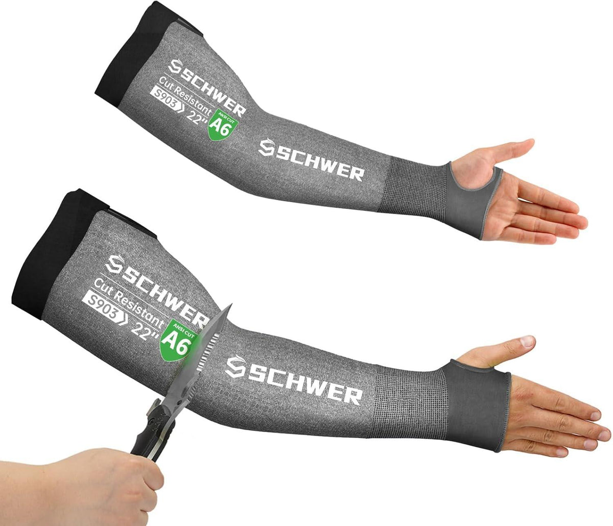 Cut resistant arm sleeves (ANSI A5+). Protect forearms from cuts & heat at work. Free shipping – Schwer