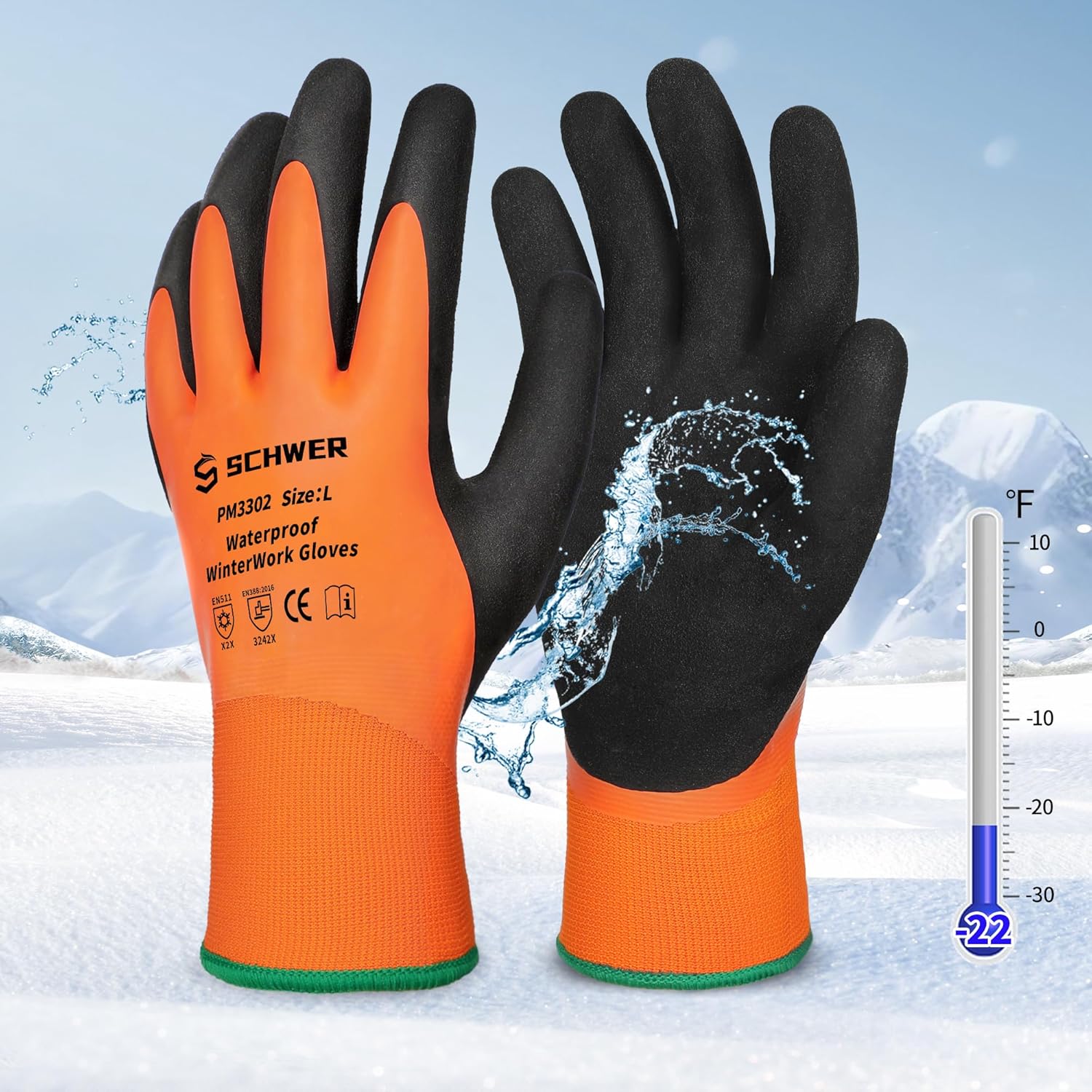 Guantes de trabajo de invierno Freezeguard PM3302 para clima frío al aire libre