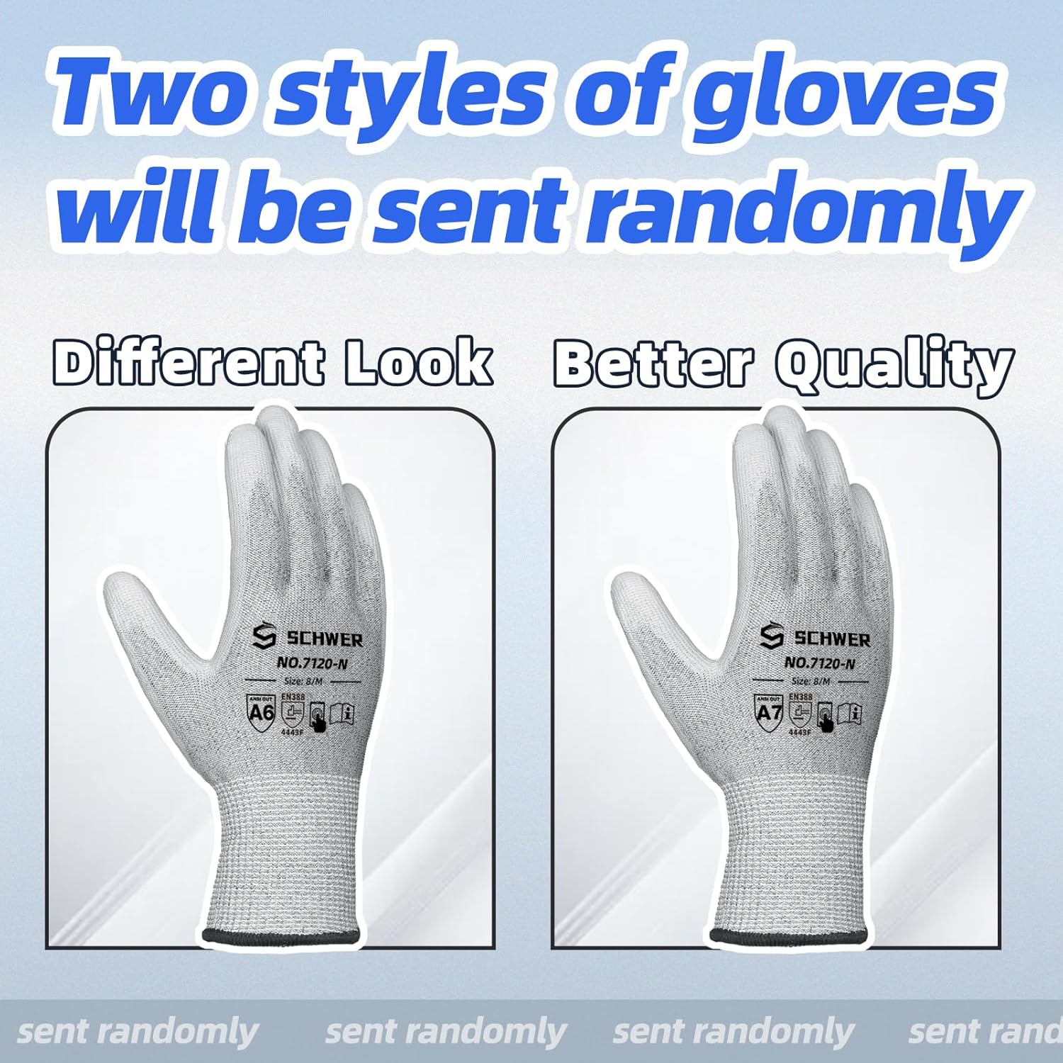 3 Paare Air-Soft ANSI A6 Schnitt resistente Handschuhe CR7120