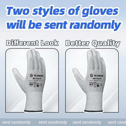 Schwer Cut Resistant Gloves | ANSI A6, PU Grip, Touchscreen, CR7120, 3 Pairs