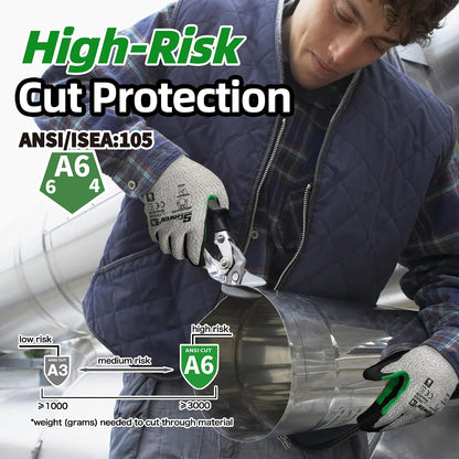 ANSI A6 Cut Resistant Gloves 13G NBR Sandy Foam CR3028-