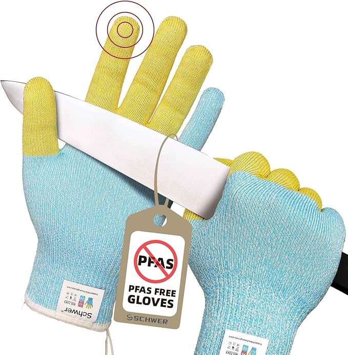 SlicePro Patented Cut Resistant Gloves AR1345 with ANSI A9 Reinforced 4 Fingers