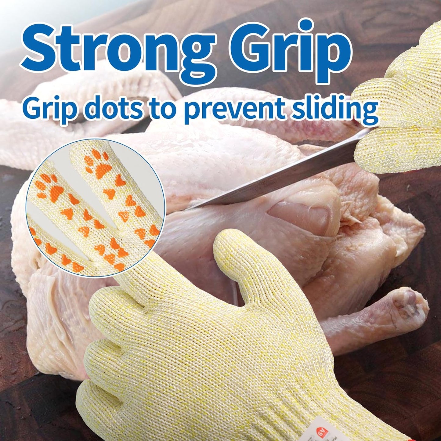 SlicePro ANSI A9 Food Grade Non-Slip Cutting Gloves PR1501-GD