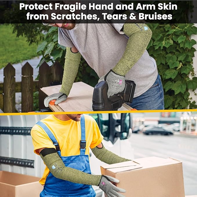 ANSI A5 Cut Resistant Arm Protection Sleeves S081, Flame Resistant Welding Sleeves for Work