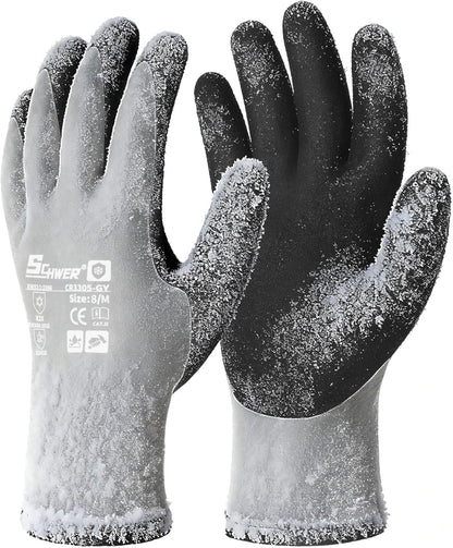 Schwer Winter Waterproof Work Gloves | Latex Grip, Touchscreen, CR3305