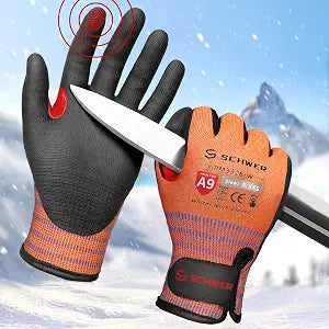 Schwer Winter Cut Resistant Gloves | ANSI A9, Nitrile Grip, Touchscreen, PM3326-W
