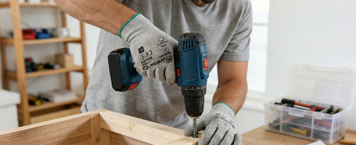 Schwer Abrasion Resistant Work Gloves | ANSI A2 Cut Protection, PU Grip, 12Pairs,LT5636 - General Work