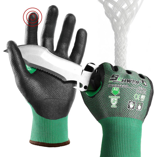 Schwer ANSI A6 Cut Resistant Gloves | AIR-SKIN, Micro Foam Nitrile, AR3908
