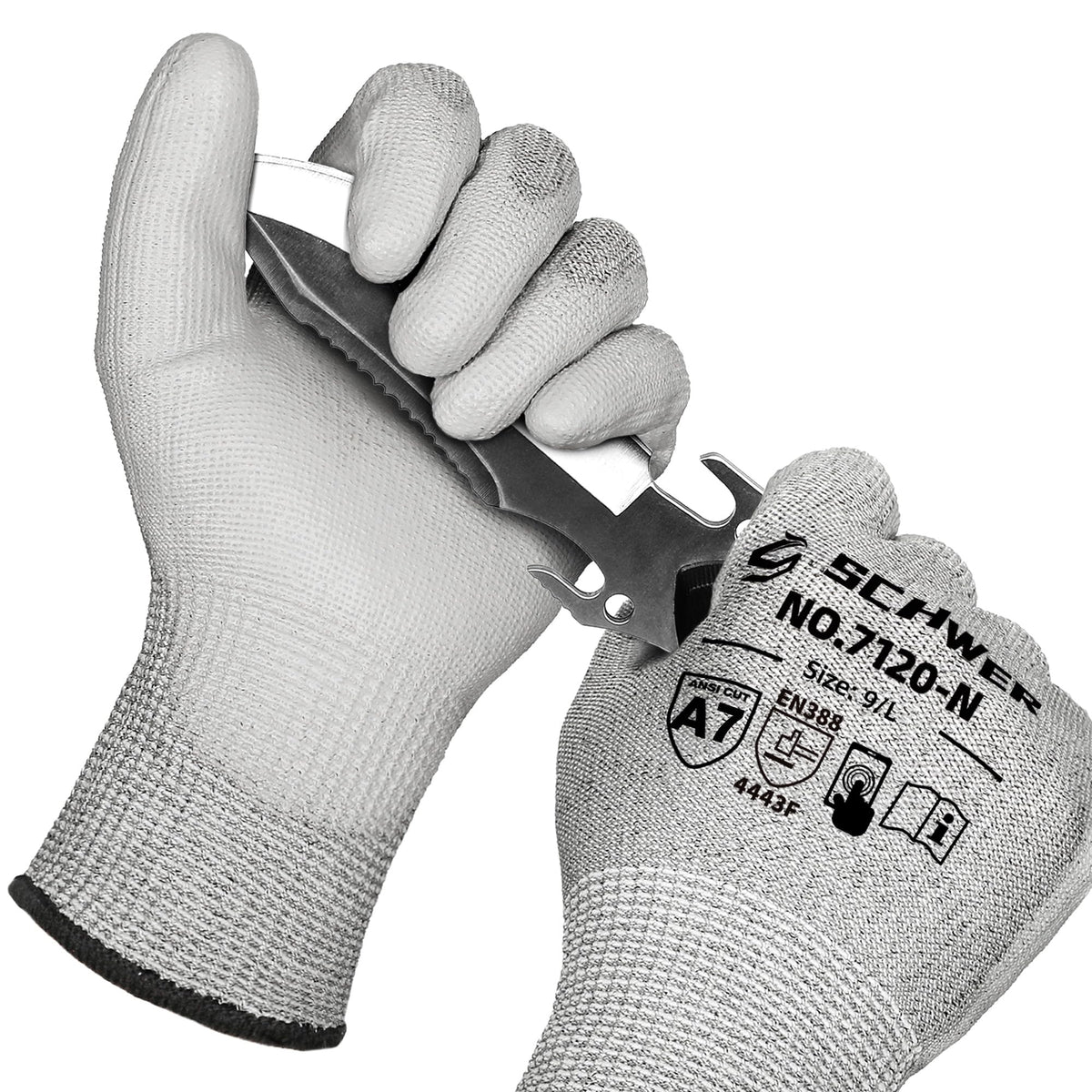 3 coppie guanti resistenti al taglio ANSI A6 CR7120
