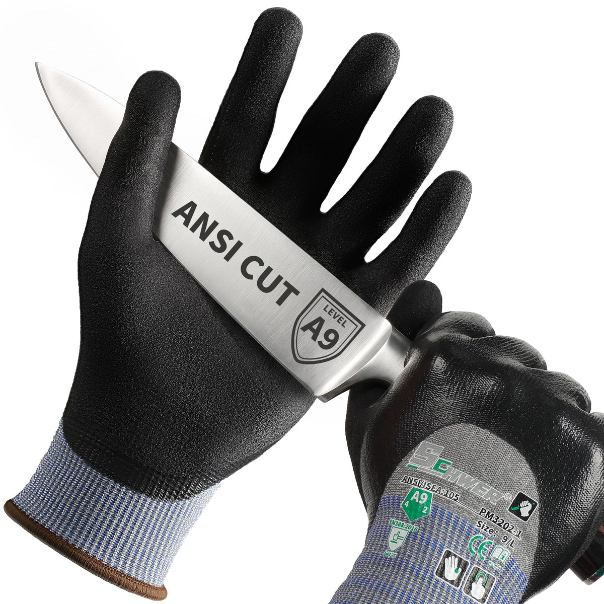 Schwer Cut Resistant Gloves | ANSI A9, Nitrile Grip, Touchscreen, PM3202