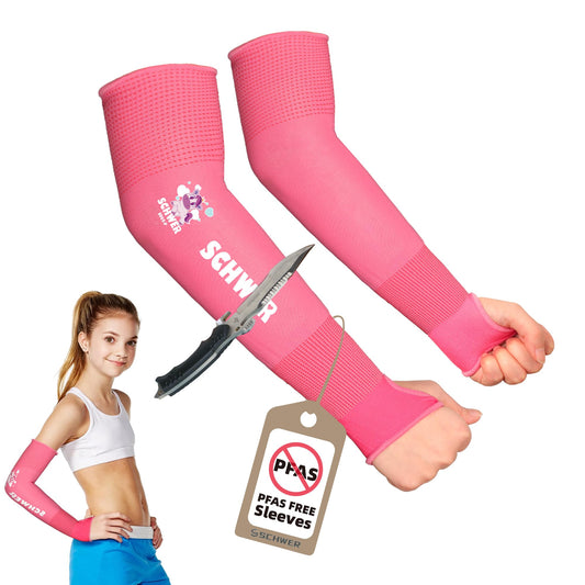 MINI-KIDDO ANSI A6 Cut Resistant Arm Sleeves for Kids, Pink