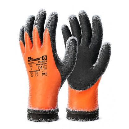Schwer Winter Waterproof Work Gloves | Latex Grip, 2Pairs, CR3302