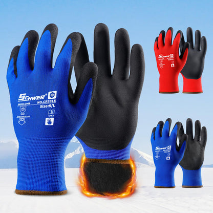 Schwer Winter Work Gloves | Sandy Nitrile Grip, Fleece Lined, 2 Pairs, CR3318