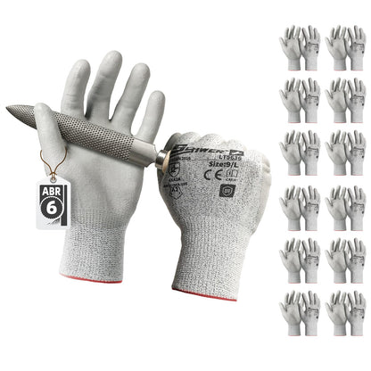 Schwer Abrasion Resistant Work Gloves | ANSI A2 Cut Protection, PU Grip, LT5636