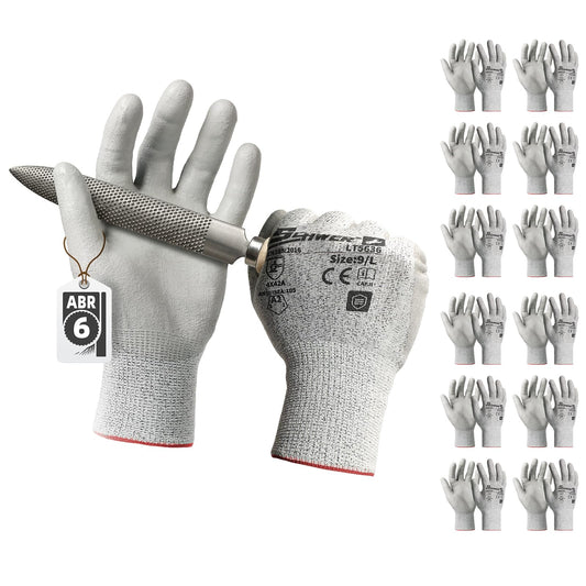 ANSI A4 Cut Resistente ai guanti da lavoro con rivestimento PU, CR13001