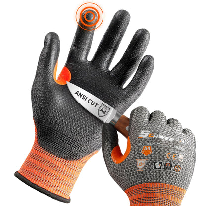 Schwer Cut Resistant Gloves, ANSI A4, PU Grip, Touchscreen, 12Pairs,CR3066 - product image 1