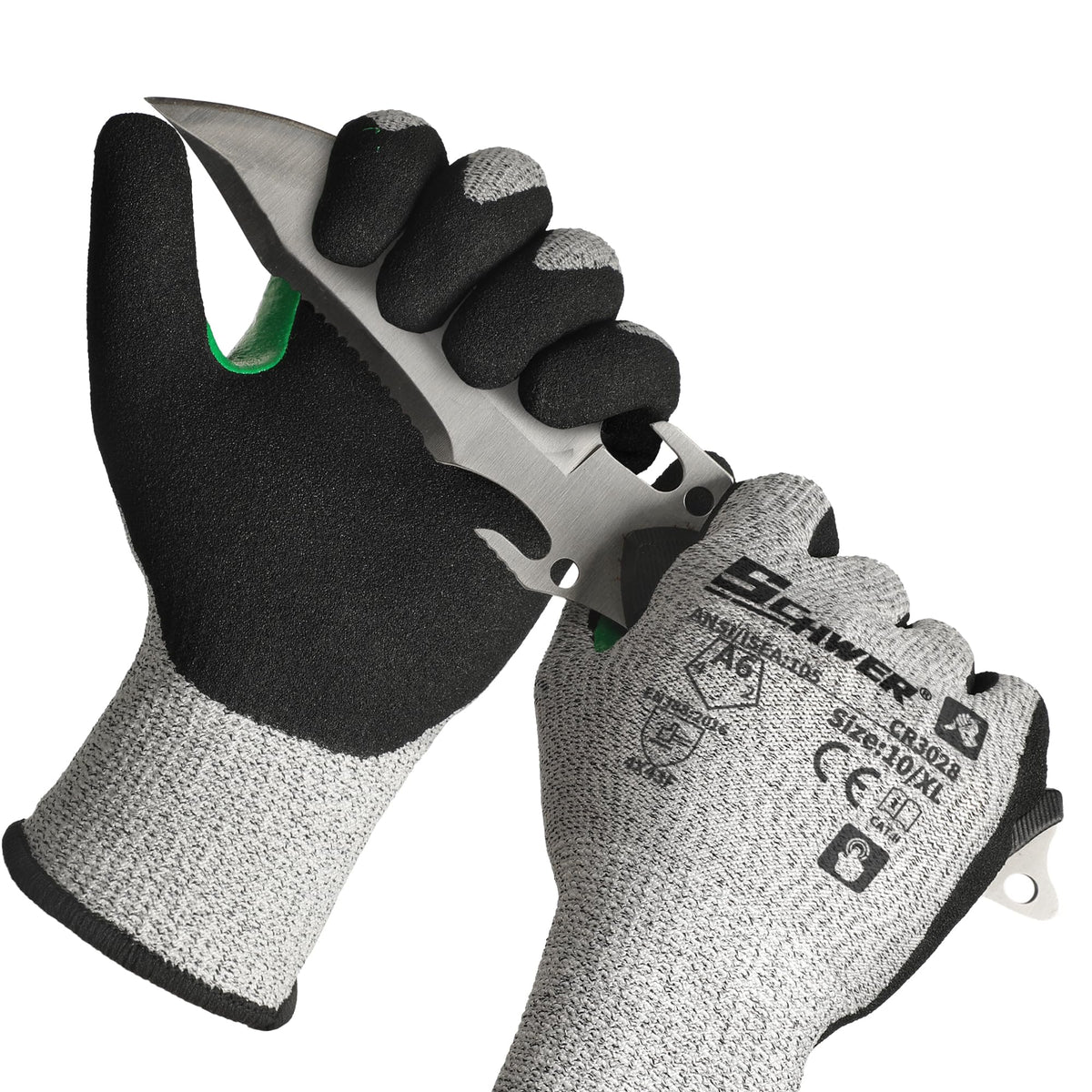Schwer Cut Resistant Gloves, ANSI A6, Nitrile Grip, Touchscreen, 12 Pairs, CR3028 - product image 1