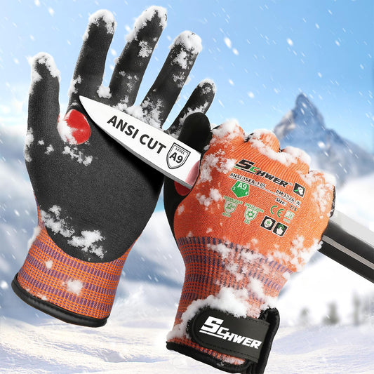 Schwer Winter Cut Resistant Gloves | ANSI A9, Nitrile Grip, Touchscreen, PM3326-W
