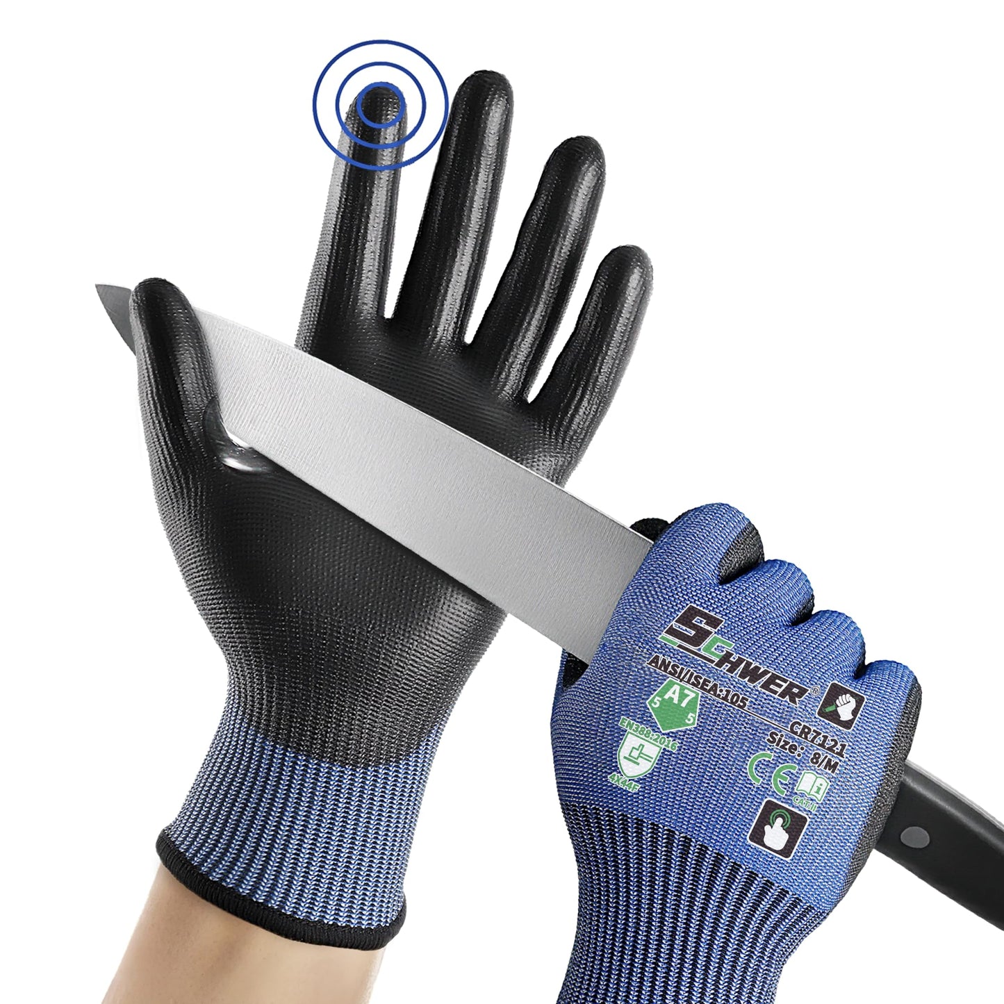 Schwer Cut Resistant Work Gloves | ANSI A7, PU Coated, CR7121