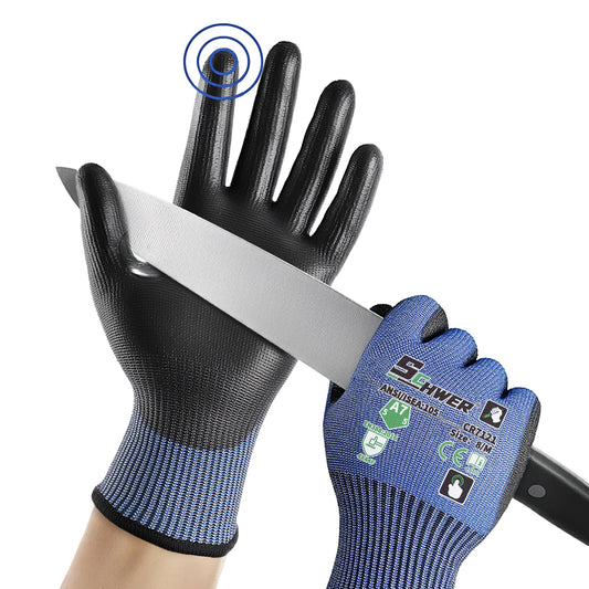 Schwer Cut Resistant Work Gloves | ANSI A7, PU Coated, CR7121