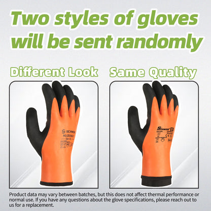 Schwer Winter Waterproof Work Gloves | Latex Grip, 2Pairs, CR3302