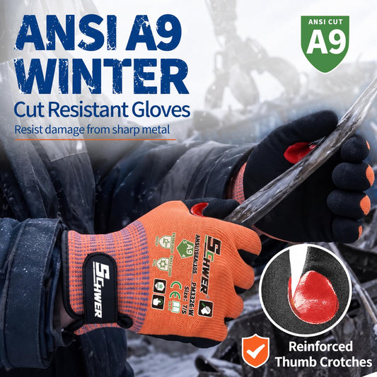 Schwer Winter Cut Resistant Gloves | ANSI A9, Nitrile Grip, Touchscreen, PM3326-W