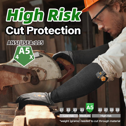 Schwer Cut Resistant Arm Sleeves | ANSI A5,Cooling & UV Protection,18 Inch,S912