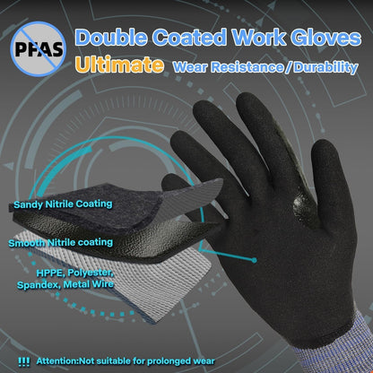 Schwer Cut Resistant Gloves | ANSI A9, Nitrile Grip, Touchscreen, PM3202