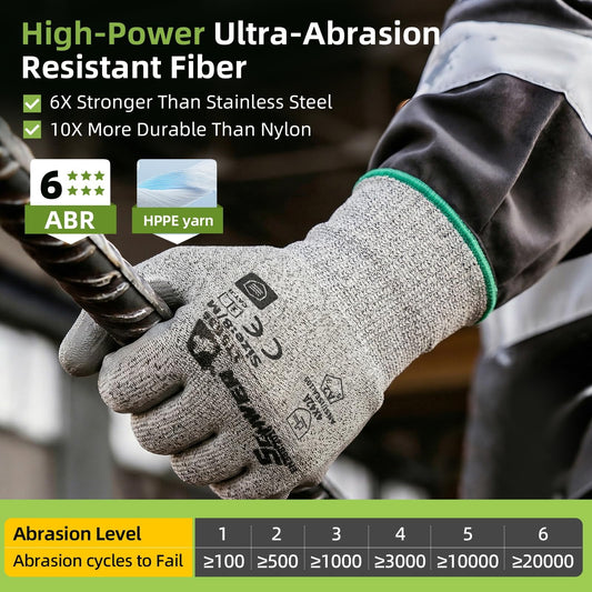ANSI A4 Cut Resistente ai guanti da lavoro con rivestimento PU, CR13001