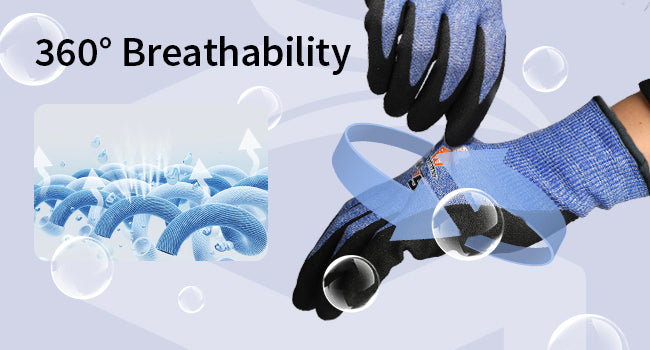 Guantes resistentes a corte de piel de aire AR3900 con extremo liviano y delgado - 360° Breathability