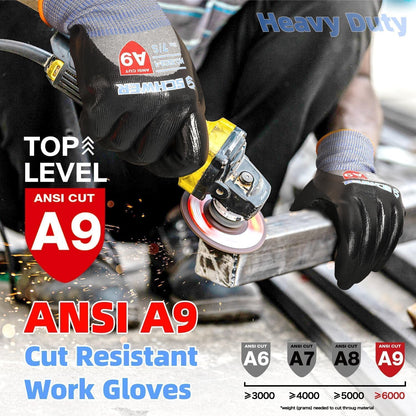 Schwer Cut Resistant Gloves | ANSI A9, Nitrile Grip, Touchscreen, PM3202