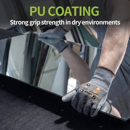 Schwer Cut Resistant Gloves | ANSI A4, Level 5 Abrasion, PU Grip, 12 Pairs, CR3011