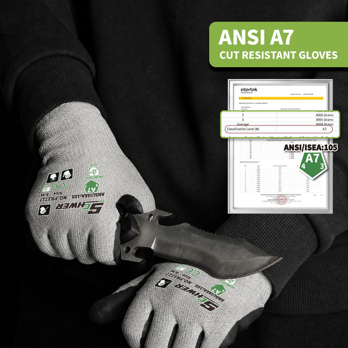 PR3727 cut resistant gloves with reinforced thumb crotch