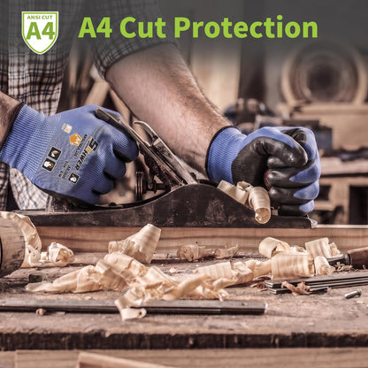 Schwer Cut Resistant Work Gloves | ANSI A4,18-Gauge,PU Grip,Touchscreen,AR3600