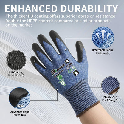 Schwer Cut Resistant Work Gloves | ANSI A7, PU Coated, CR7121