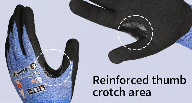 Guantes resistentes a corte de piel de aire AR3900 con extremo liviano y delgado - Reinforced Thumb Crotch Area