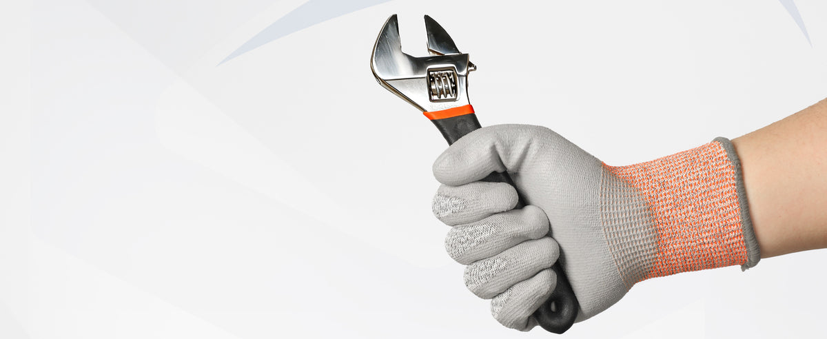Guantes de trabajo resistentes a corte ANSI A4 con recubrimiento PU, CR13001 - Enhanced Grip Control